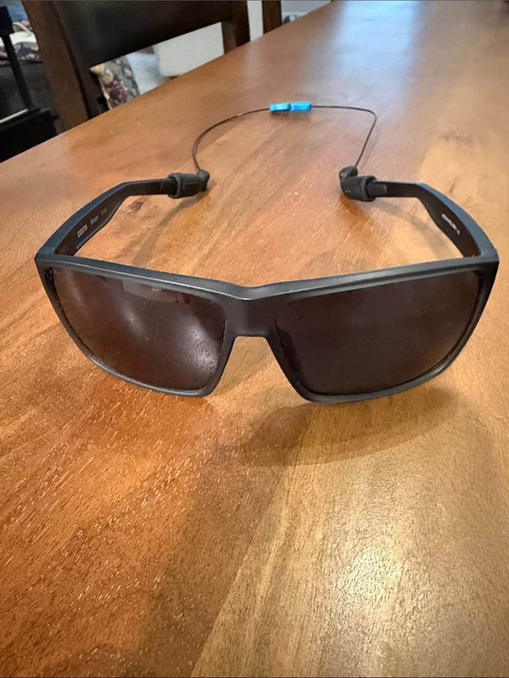 Costa Matte Black Sunglasses with Grey Lenses and Neck Cord